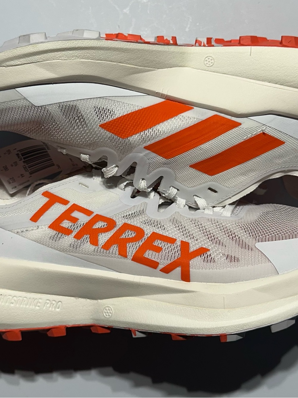 Adidas Terrex Agravic Speed White Impact orange Size 10M US Trail Running Hiking
